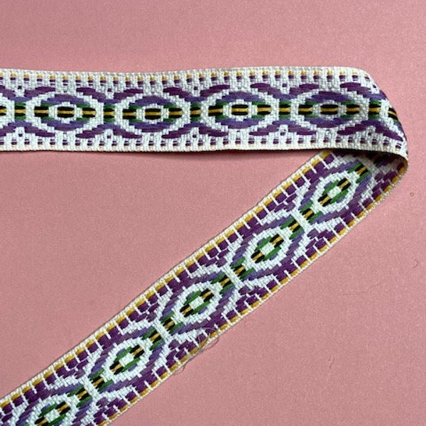 vintage lavender purple woven cotton trim