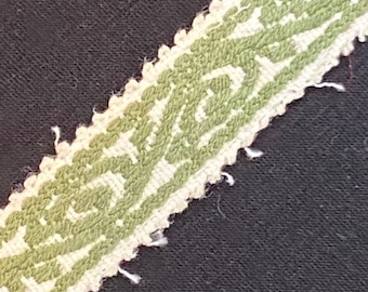 vintage green embroidered cotton trim