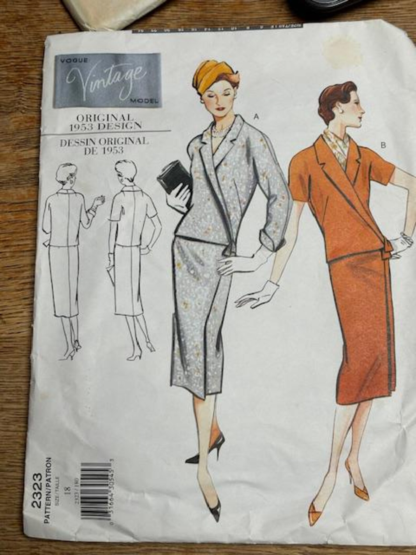 1999 Vintage Original DRESSIN Design Vogue 2323 Sewing Pattern - Size ...