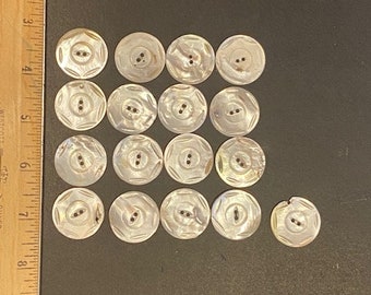 Lot De 16 Boutons Plats En Nacre Véritable 20mm - 4 Trous - Qualité Vintage - Idéal Couture & Customisation