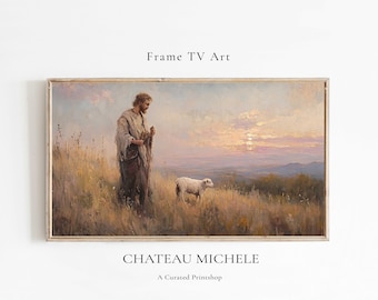Arte de TV con marco de pastor, Arte de TV con marco de primavera, Descarga digital de TV neutra, Resucitó, Arte religioso, Descarga instantánea de Pascua