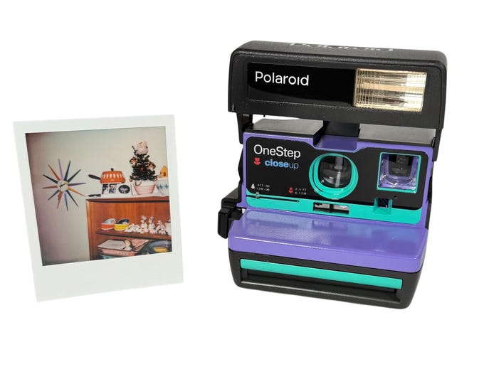 Purple & Retro Green Polaroid 600 OneStep - Refreshed, Cleaned, Tested, and Ready For Fun