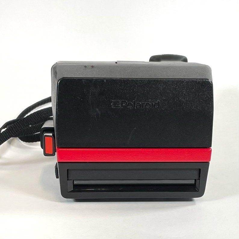 Polaroid Sun 600 with Upcycled yellow and red face Refreshed, Cleaned and Tested image 3