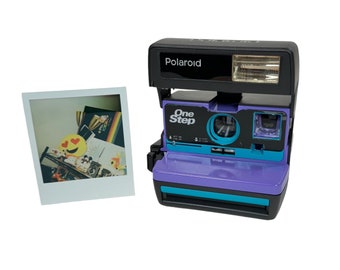 Upcycled Purple and Turquoise Polaroid 600 OneStep - Refreshed, Tested, and Ready For Fun