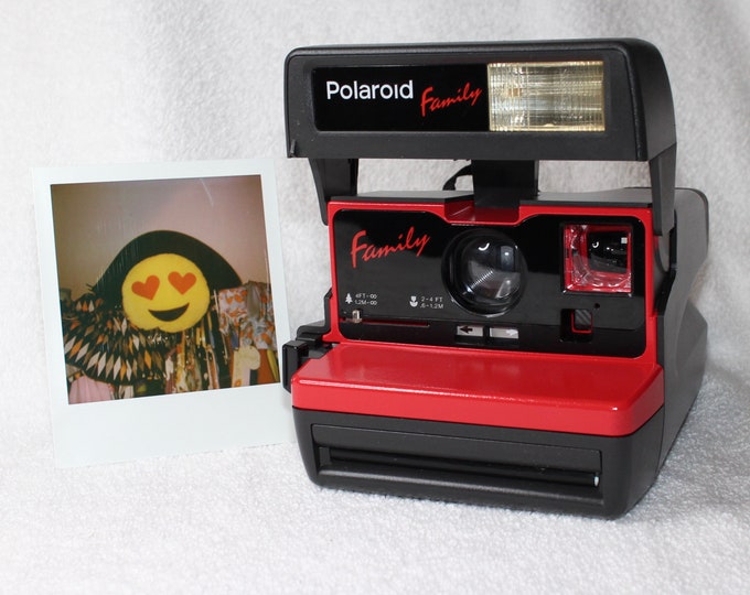 Upcycled Red Rainbow Polaroid Supercolor 635CL With CloseUp