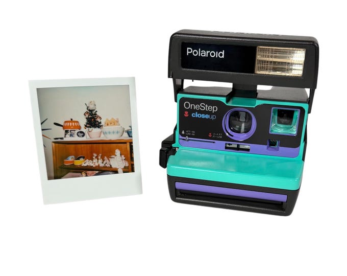 Purple & Retro Green Polaroid 600 OneStep - Refreshed, Cleaned, Tested, and Ready For Fun