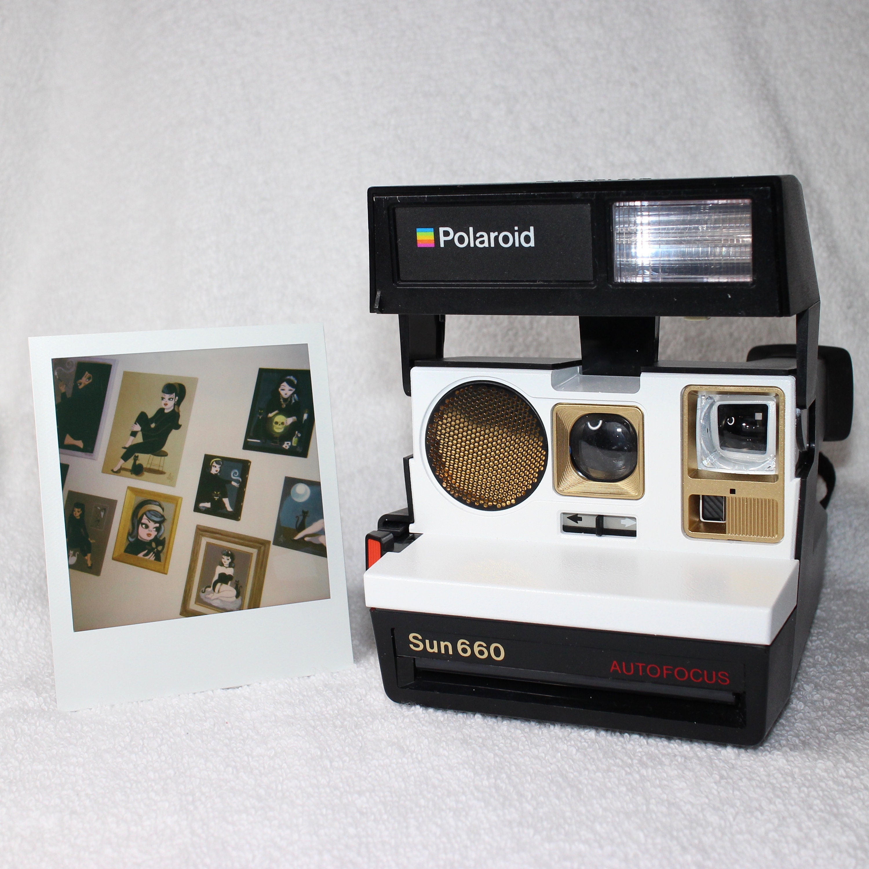 Appareil Photo Instantané POLAROID 660 Autofocus – Noir, Excellent État