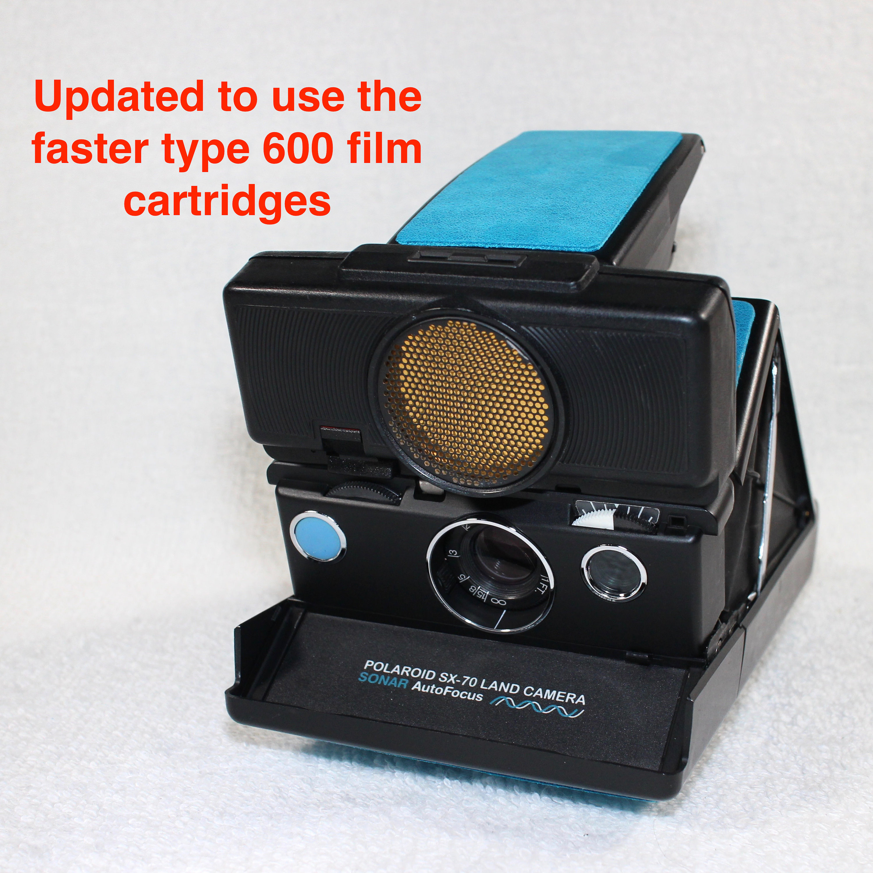 Rebuilt Polaroid SX70 Sonar Autofocus special black body - Updated to