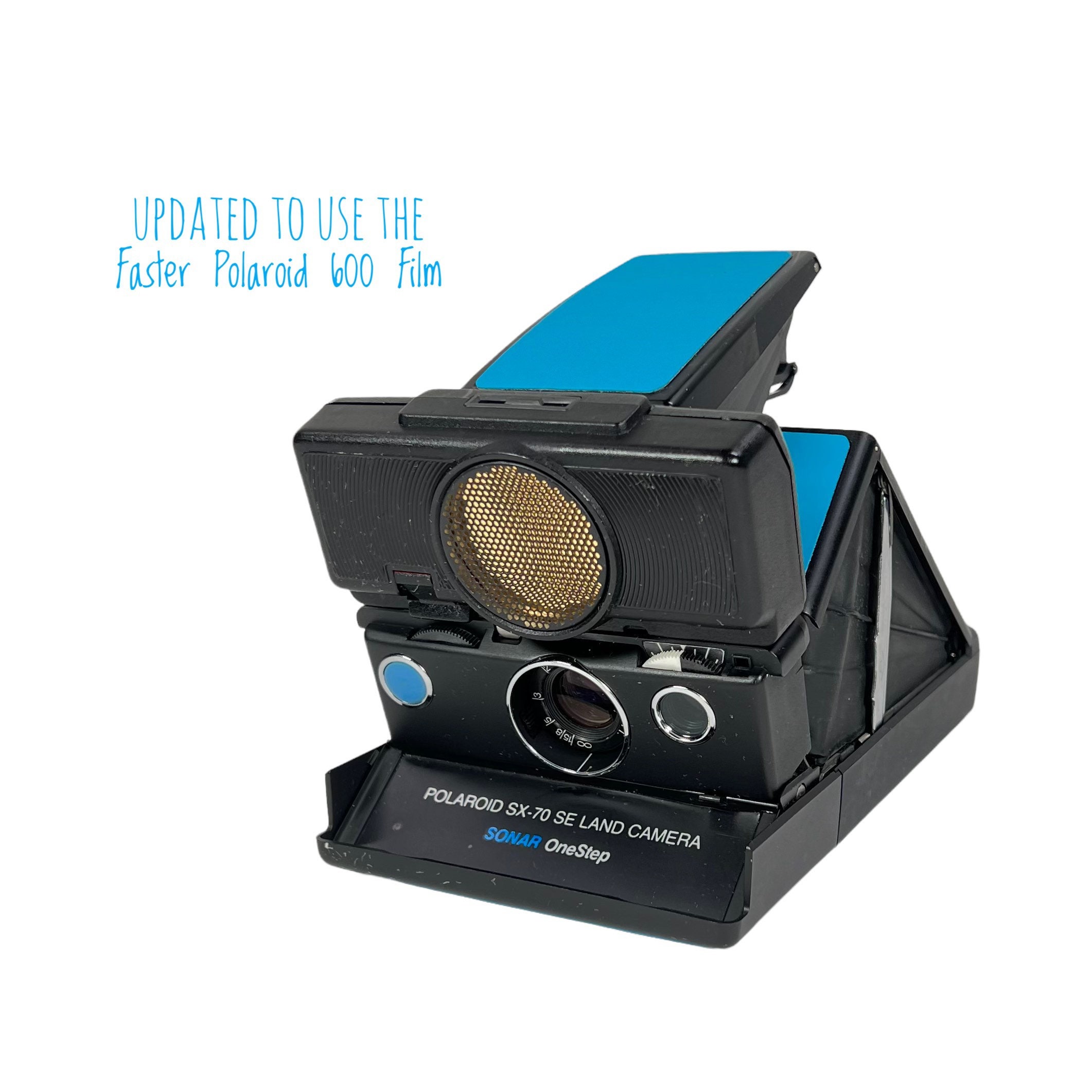 Rebuilt Polaroid SX70 Sonar Autofocus special black body