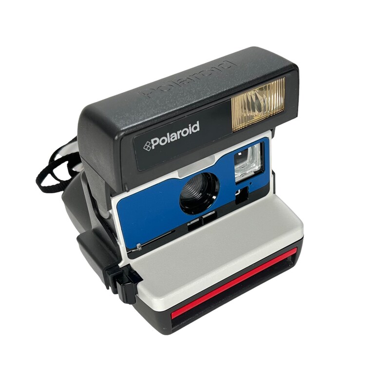 Upcycled White, Blue and Red Polaroid 600 OneStep Refreshed, Tested, and Ready For Fun image 2