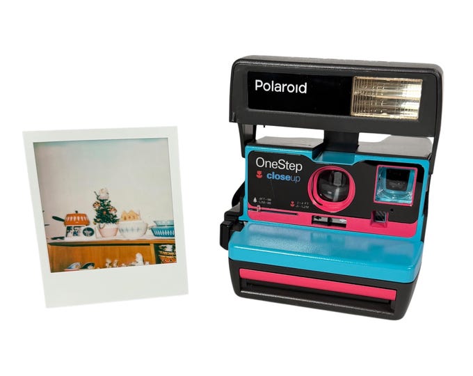 Upcycled Turquoise and Pink Polaroid 600 OneStep - Refreshed, Tested, and Ready For Fun