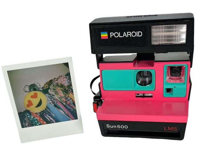 Refreshed Polaroid Spirit 600 Upcycled with Pink and Retro Green - Ready for fun