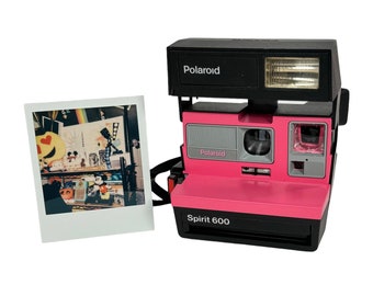 Refreshed Polaroid Spirit 600 Upcycled with Pink - Ready for fun