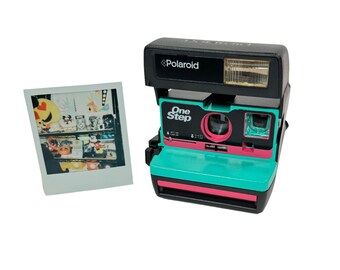 Upcycled Retro Green and Pink Polaroid 600 OneStep - Refreshed, Tested, and Ready For Fun