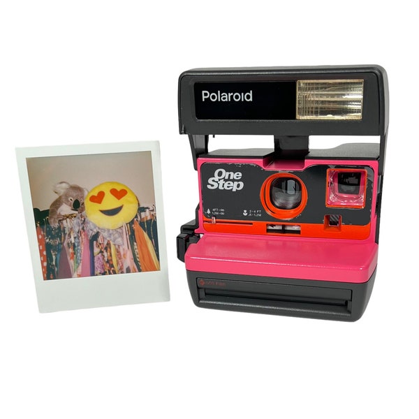 Pink & Orange Polaroid 600 OneStep - Refreshed, Cleaned, Tested, and Ready For Fun