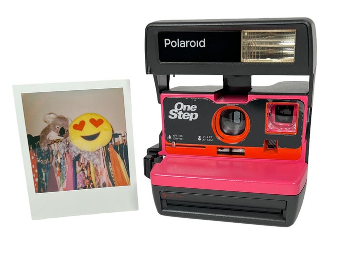 Pink & Orange Polaroid 600 OneStep - Refreshed, Cleaned, Tested, and Ready For Fun