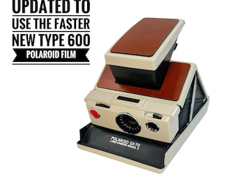 Special White SX70 Model 2 - Rebuild, New Tan Coverings, Updated to use 600 Type film cartridges