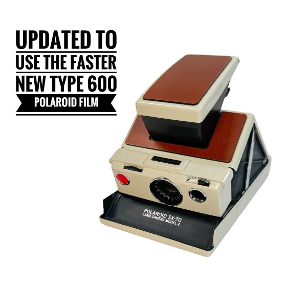 Special White SX70 Model 2 - Rebuild, New Tan Coverings, Updated to use 600 Type film cartridges