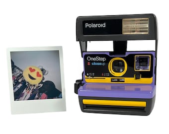 Purple & Yellow Polaroid 600 OneStep - Refreshed, Cleaned, Tested, and Ready For Fun