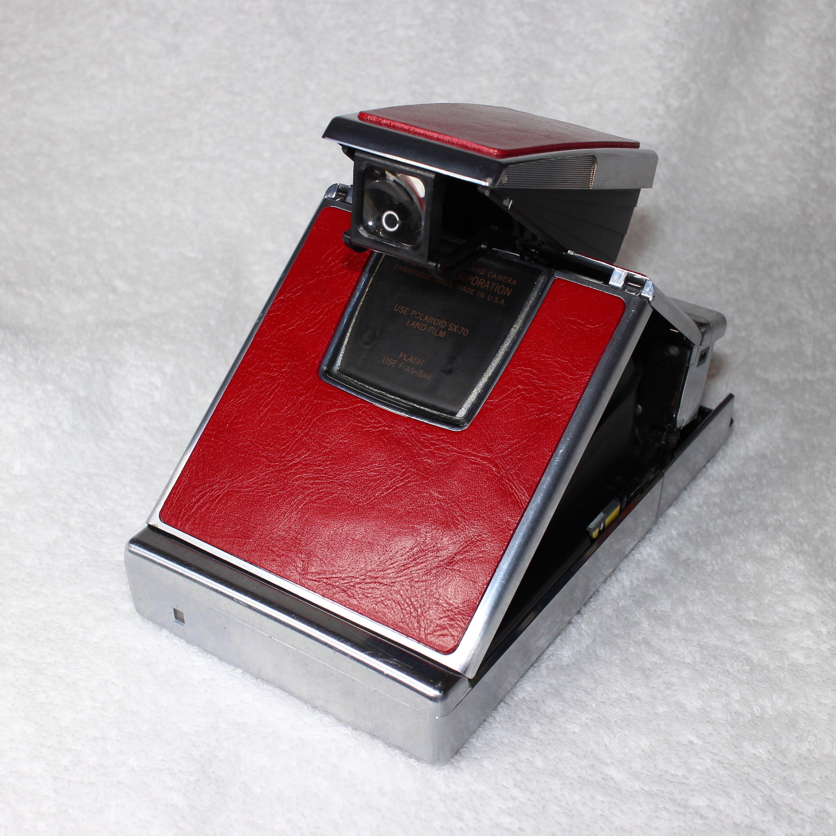 Rebuilt Original Model 1 Polaroid SX70 - Updated With Fun Red Skins