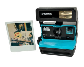 Turquoise Blue Polaroid 600 OneStep - Refreshed, Cleaned, Tested, and Ready For Fun