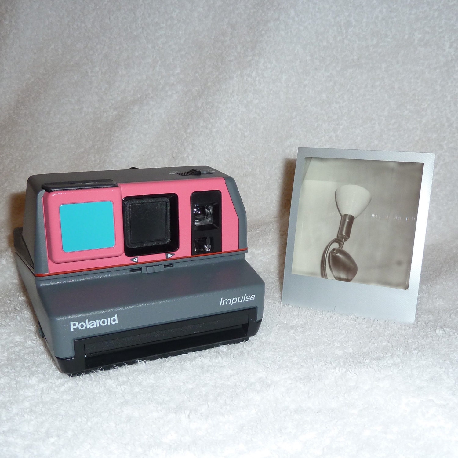 Polaroid Impulse With Close Up Built In Upcycled Turquoise and Pink
