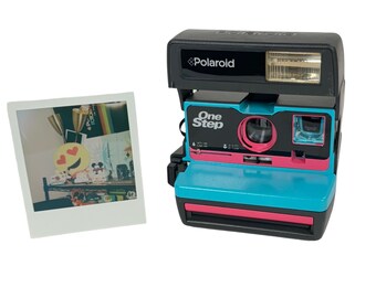 Upcycled Turquoise and Pink Polaroid 600 OneStep - Refreshed, Tested, and Ready For Fun