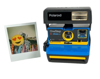 Blue & Yellow Polaroid 600 OneStep - Refreshed, Cleaned, Tested, and Ready For Fun