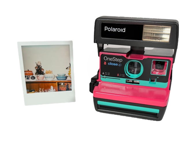 Upcycled Pink and Retro Green Polaroid 600 OneStep - Refreshed, Tested, and Ready For Fun