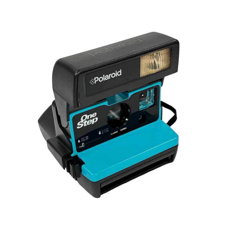 Turquoise Blue Polaroid 600 OneStep Vernieuwd, schoongemaakt, getest en klaar voor de lol afbeelding 2