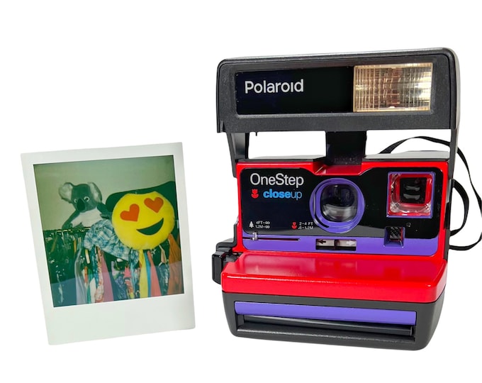 Red & Purple Polaroid 600 OneStep - Refreshed, Cleaned, Tested, and Ready For Fun