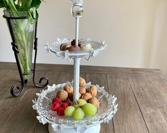 Afternoon Tea Stand / Cupcake Stand / 2 Tier Cake Stand / White Cake Stand / Two Tier Cake Stand / Cupcake Display Stand / Wedding / Party