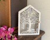 Wooden Key Holder Box Tree of Life Cabinet Storage Wall Mounted Freestanding Housewarming Gift
