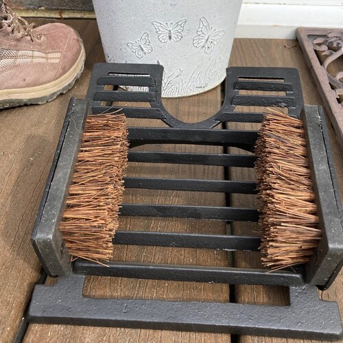 Classic Cast Iron Boot Jack Scraper and Brush Etsy