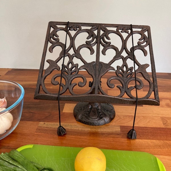 Cook Book Holder Cast Iron Cookbook Stand Recipe Holder Stand Cast Iron Kitchen Stand Brown