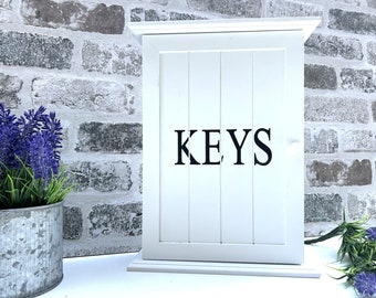 Key Holder / Key Box / White Key Holder /  Key Box Holder / Wooden Key Box / Key Cabinet / Key Box for Wall / Keys Holder Wall Freestanding