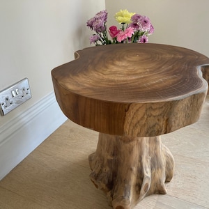 Small Teak Stool Table / Wood Side Table /Teak Side Table / Lamp Table / Small Coffee Table / Wooden Stool Round / Can Be personalised