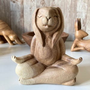 Yoga Bunny / Yoga Figurine / Yoga Rabbit / Yoga Gifts / Yoga Figure / Rabbit Ornament / Meditation Bunny / Lotus Pose / Rabbit Bunny 13cm
