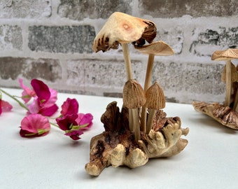 Figurine champignon décorative / Cadeaux champignon / Champignon vénéneux en bois / Champignon vénéneux en bois / Décoration champignon vénéneux / Racine de teck / Bois flotté / Cadeaux