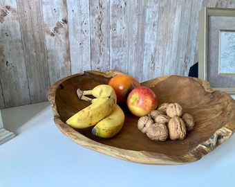 Large Teak Root Bowl / Rustic Wood Fruit Bowl / Handcarved Bowl / Handmade Wooden Bowl / Housewarming Gift