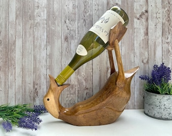 Duck Wine Holder / Duck Gifts / Wine Bottle Holder Animal / Wood Wine Bottle Holder / Bottle Holder Wine / Duck Gifts for Adults / Duck