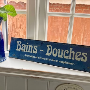 French Bathroom Sign Decor - Bathroom Signs - Salle de Bain Sign - French Metal Wall Sign - Bathroom Wall Plaque - Can be Personalised