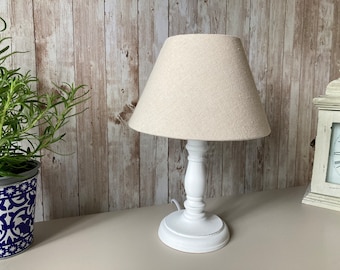 White Lamp with Shade / White Table Lamp / White Wood Lamp / Accent Lamps / Shabby Chic Lamps / White Wood Lamp and Shade / Country Lamps