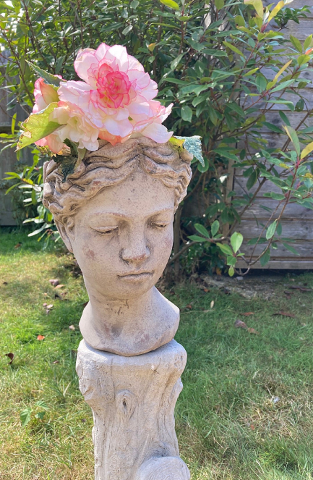 Goddess Head Planter Female Bust Planter Head Plant Pot Stone Planter