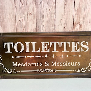 French Toilet Sign - Toilet Sign - Toilet Plaque - French Metal Wall Sign - Bathroom Wall Plaque - French Decor / Personalisation Available