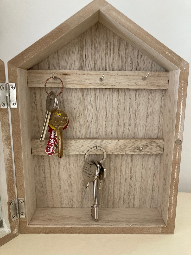 Wooden Key Holder Box Tree of Life Storage Wall Etsy