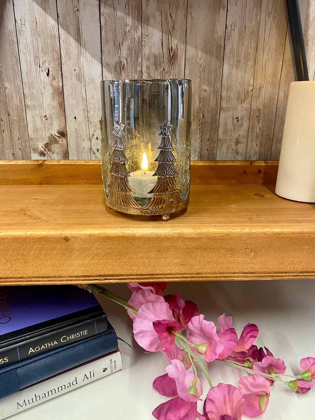 Silver Candle Holder Glass Tealight Holder Christmas Tea Etsy UK