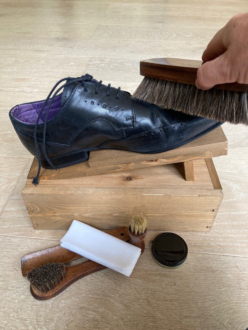 Shoe Shine Kit Shoe Cleaning Kit Box Shoe Shine Kit Shoe Etsy UK