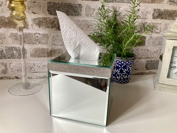 Silver tissue box holder discount