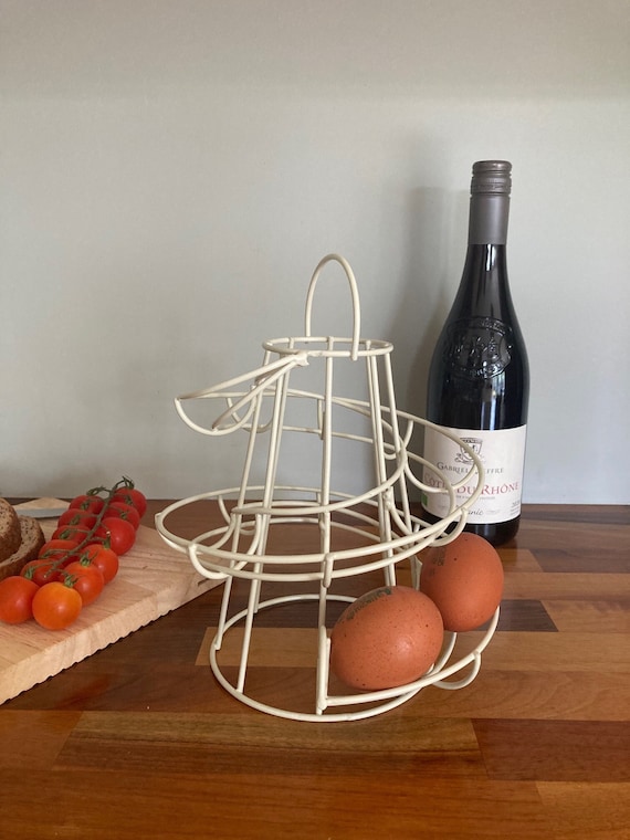Fresh Egg Holder Egg Stand Eggs Storage Rack Counter Kitchen Storage 12 to 18 Eggs Cream Spiral Helter Skelter
